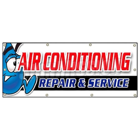 Signmission AC REPAIR & SERVICE BANNER SIGN hvac air conditioning estimates finance B-96 Ac Repair & Service
